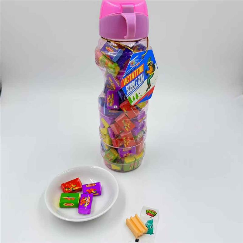 Bubble gum with tattoo