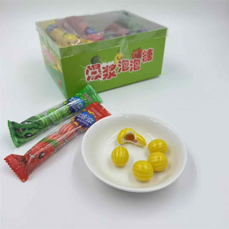 Center filled jam ball gum