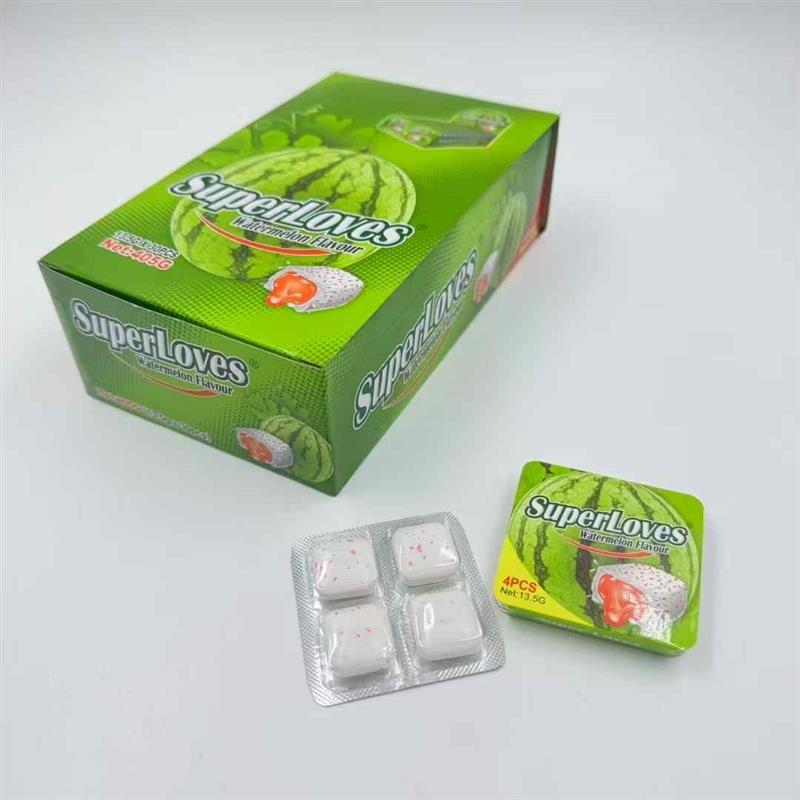 Center filled jam bubble gum