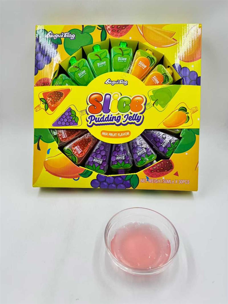 Slice pudding jelly