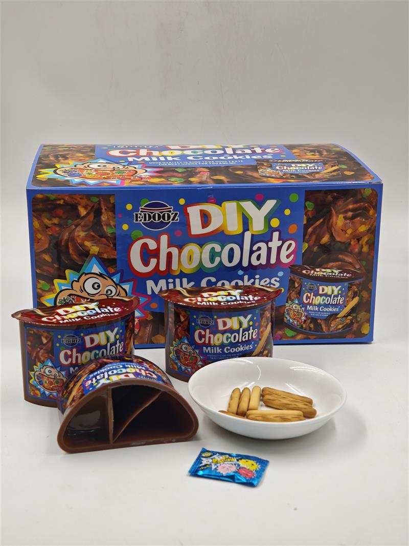 Chocolate with biscuit and poping