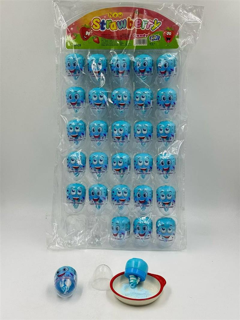 Egg candy with powder